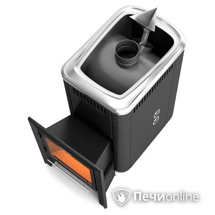 Дровяная банная печь TMF Ангара 2012 ВИТРА Inox антрацит с т/о  в Казани