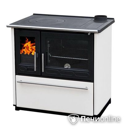 Отопительная печь Plamen 850 Glas белая труба справа в Казани