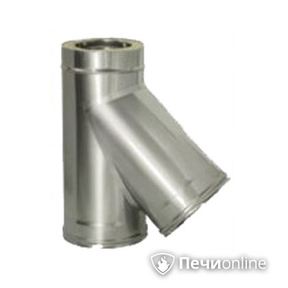 Дымоход Дымок Тройник 45° с изоляцией 0,8 мм. ТRFR45  120/200 в Казани