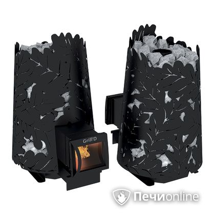 Дровяная печь-каменка GrillD Dubravo 180 long black в Казани