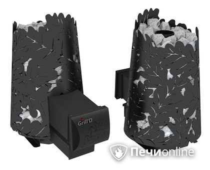 Дровяная печь-каменка GrillD Dubravo mini long black в Казани