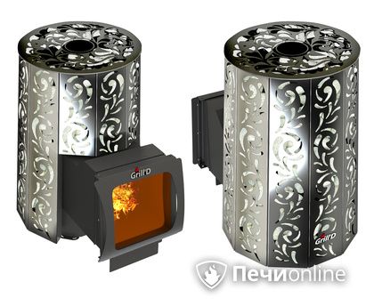 Дровяная печь-каменка GrillD Violet window long Max Жадеит 100 в Казани
