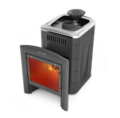 Дровяная банная печь TMF Гейзер Мини 2016 Inox Витра ЗК ТО антрацит в Казани