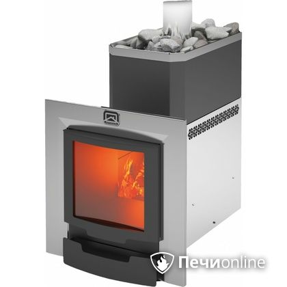 Дровяная банная печь Теплодар Русь 12 ЛНЗП Панорама Профи (дверь 17 с обрамлением) в Казани