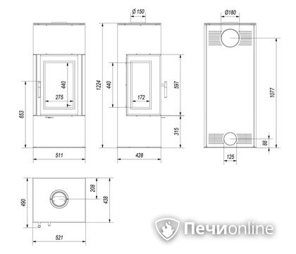 Печь-камин Kratki THOR/VIEW в Казани