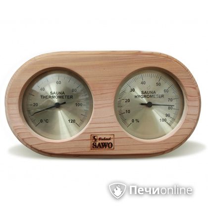 Термогигрометр Sawo 222-THD С округлыми краями со стеклом кедр в Казани