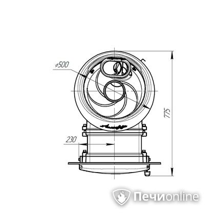 Дровяная печь-каменка Прометалл Атмосфера L комбинированная сетка-ламель Змеевик наборный в Казани