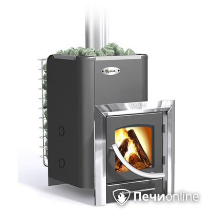 Дровяная банная печь Ермак 12ПС с панорамным стеклом в Казани