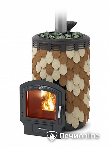 Дровяная банная печь TMF Альфа Панголина Лайт Inox ЧДБСЭ ЗК шамот- терракота в Казани