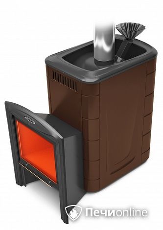 Дровяная банная печь TMF Гейзер 2014 Inox Витра ЗК шоколад в Казани