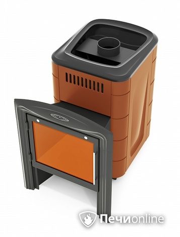 Дровяная банная печь TMF Компакт 2017 Inox Витра терракота в Казани