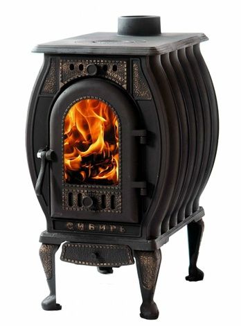 Отопительно-варочная печь Сибирь  чугунная "Сибирь-8" со стеклом в Казани