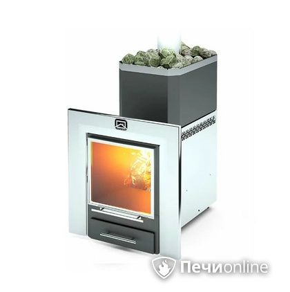 Дровяная банная печь Теплодар Русь 18 ЛНЗП Профи Панорама (1.1) в Казани
