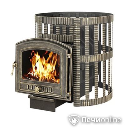Дровяная банная печь Везувий Легенда Ковка 22 (224) чугун в Казани