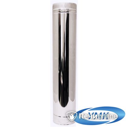 Дымоход УМК Труба D200 L=1,0 м 1.0мм. нержавейка в Казани