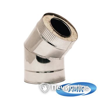 Дымоход УМК Сэндвич-отвод 135°  D150х210 Н+Н 1.0мм 0.5мм по воде в Казани