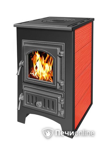 Печь-камин Везувий ПК-01 (270) с плитой 9 кВт красный в Казани
