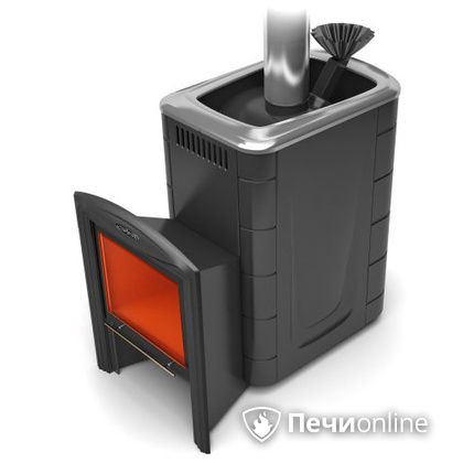 Дровяная банная печь TMF Гейзер 2014 Carbon Витра антрацит в Казани