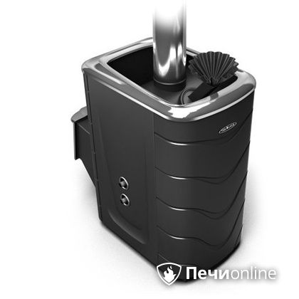 Дровяная банная печь TMF Гейзер 2014 Carbon с теплообменником дверь из нержавейки антрацит в Казани