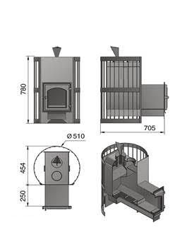 Дровяная банная печь Везувий Скиф Стандарт (ДТ-4С) с парогенератором в Казани