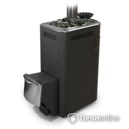 Дровяная банная печь TMF Гейзер XXL 2017 Inox дверь из нержавейки закрытая каменка антрацит в Казани