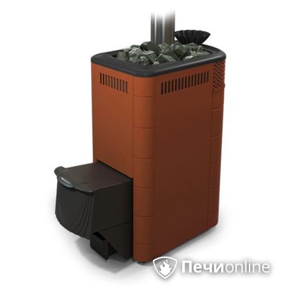 Дровяная банная печь TMF Гейзер XXL 2017 Inox дверь антрацит закрытая каменка терракота в Казани