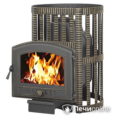 Дровяная банная печь Везувий Легенда Ковка 28 (224) чугун в Казани